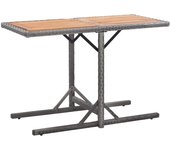 Mesa de Jardín sintético y Madera Acacia gris antracita