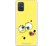 Funda original compatible con Samsung Galaxy A71 - Bob Esponja Cara Fondo Amarillo