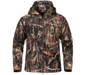 Men's Camouflage Tactical Jacket Silent Waterproof Warm Fleece Hunting Jackets Softshell Outdoor Hiking Fishing Hooded Coat