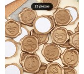 25pcs Initial Alphabet Adhesive Wax Seal Stickers, Letter (A B D F G H J K L M N P R U V ) Wax Seal Stamp Stickers Envelope Seal