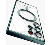 Luxury Plating For Magsafe Case For Samsung Galaxy S24 S23 S22 Ultra Plus Lens Protector Magnetic Wireless Charging Accessories
