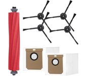 Roboparts® Lote 1 Rodillo Principal, cepillos Laterales y Bolsas de Repuesto Robot Aspirador Cecotec Conga 9090 AI