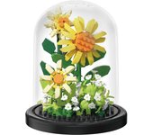 Rose Building Blocks Sunflower With Dust Cover Eternal Flower Assembling Brick Model Kids Toys Home Decoration Collection Gift