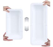Colador para fregadero - Lavar verduras y Frutas, escurrir pasta cocida y seca Platos-Extensible-Nuevos artículos de cocina Para El Hogar-Blanco
