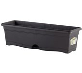 Jardinera con Plato Plastiken Antracita Polipropileno 80 x 20 cm