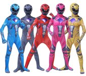 Power Rangers Bodysuit Suit Kid Cosplay Jumpsuit Party Fancy Suit