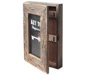 ORIGEN Home Decor - Llavero madera happiness  Adorno Pared | Cuelgallaves Marrón - 30x5x20 cm 30124