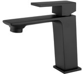 VALAZ Grifo de lavabo cuadrado monomando negro mate serie Carrion