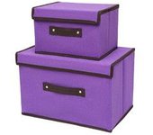 Juego de 2 Cajas de Almacenaje,caja de almacenamiento plegable con tapa, Adecuado para guardar ropa, libros, juguetes, calcetines