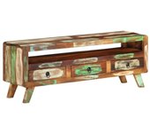 Mueble TV combinadoMueble de TV madera maciza reciclada multicolor 110x30x40 cm