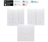Tuya Smart Wifi Button Switch No Neutral Wire Required 1/2/3 Gang Wall Light Switch Smart Home Support Alexa Google Home Alice