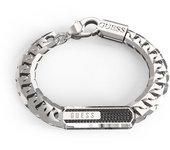 Guess Pulsera Hombre Racer Tag De  Plateado
