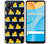 Tumundosmartphone Funda Gel Transparente para Oppo A15 diseño Pato Dibujos