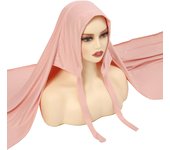 Malay  Hijab Scarf With Bandage Non-Slip Muslim Women Breathable Islam Long Shawl Headband Fashion Turban Headwrap