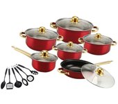 6x Ollas y Sartenes Set solid cacerón Juego de utensilios de cocina Para acampar en interiores Cocina 12PCS Mango de Plata