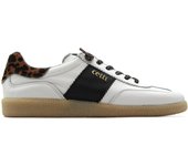 Cetti C-1389 Zapatilla sneakers deportiva casual,de piel,cordón elástico,vintage,animal print,leopardo,clásica para señora