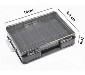 Efficient storage of double-sided fishing gear box with layered isolation 12 grid fishing bait hook tool accessories storage box