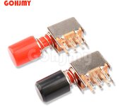 10pcs PS-22F03 A03 Right Angle PCB Latching Push Button Switch DPDT Double Pole 6 Pin Self-locking Key Power Switches