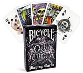 Fournier Bicycle USPCC Baraja póker Club Tattoo negra naranja Tatuajes Cartas de poker Magia Magos Trucos Adultos Acabado especial Espectáculo Cardistry Poquer Noche de fiesta Cartomagia Aprender Fácil Colección Coleccionable
