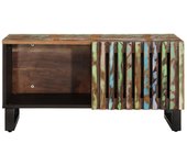 vidaXL Mesa de centro madera maciza de acacia 80x51x40 cm Marrón, Multicolor, Mesita de Salón o Comedor o Auxiliar Mesa de Café Meuble Salón