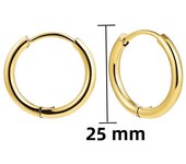 Gold Color 18K Round Circle Stainless Steel Huggies for Women Men Small Solid Ring Hoop Cartilage Piercing Earring 6 Sizes