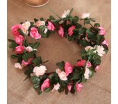 Kahaul 2.5m Rose Artificial Flower Silk Vine For Wedding Garland Pink Home Room Party Wedding Event Fake Leaves DIY Decoration