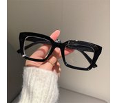 Fashion Anti Blue Light Glasses Women Fake Eyeglasses Trendy Rice Nail Square Frame Female Flat Light Glasses Computer Glasses