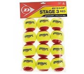 Pelotas Mini Dunlop Tenis STAGE 3 RED 12 Pelotas