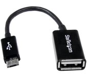StarTech.com - Cable Adaptador de 12cm Micro USB Macho a USB A Hembra OTG para Tablets Smartphones - Negro UUSBOTG