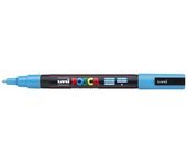 Posca Pc-3m Marcador de Pintura - Punta de Poliester Conica 0.9-1.3mm - Tinta Base Al Agua - Resistente a la Luz - Color Azul Claro