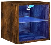 vidaXL Mueble de TV de pared con luces LED 30x28,5x30 cm, Mueble de Salon, Mueble TV, Mueble TV salon, Mesa de TV, Mueble tele