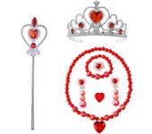 Kids Princess Cosplay Costume Plastic Crystal Tiara Snowflake Jewelry Necklace Earrings Kit Girl Elsa Anna Party Dress Accessory