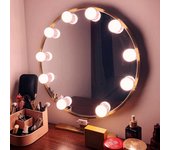 Luces LED de tocador para espejo, luces de tocador estilo Hollywood con 10 bombillas regulables, color y brillo ajustables, cable USB, luces de espejo adhesivas para maquillaje, mesa de