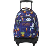 Totto Mochila escolar ruedas  Renglones -Dimensiones:32 x 45.5 x 18 cm-Material:Poliester reciclado
