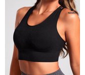 New Women's Seamless Yoga Tank Top with Eight Straps Cross Solid Color High Elastic Sports Bra and Bra Free Fitness Tank Top