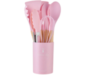 12Pcs Silicone Cooking Utensils Set Wooden Handle Kitchen Cooking Tool Non-stick Cookware Spatula Shovel Egg Kitchenware Beaters