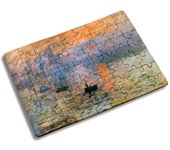 MERCHANDMANIA PUZZLE PEQUEÑO TAMAÑO APROX. A5 DE 63 PIEZAS cuadro impresión sol naciente Claude Monet pintor rompecabezas puzle