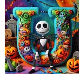 Disney Cartoon Diamond Embroidery The Nightmare Before Christmas Painting Halloween Jack Skellington Mosaic 26 Letters Wall Art