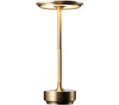 SOMY Lámpara de mesa inalámbrica – Lámpara de escritorio impermeable, regulable y recargable, lámpara de mesa LED metálica, lámpara de noche portátil, luz nocturna con pilas para dormitorio, restaurante, bar, sala de estar (oro) luz nocturna