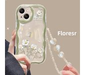 3D Golden Rose Pearl Chain Case for Samsung Galaxy A55 A54 A53 A52 A35 A23 A24 A31 A33 A34 A14 A15 A25 M54 5G A32 Cover Fundas