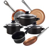 Magefesa Batería de Cocina Kenia 7 Piezas con Juego de Sartenes Bergner Professional Chef Copper Plus en Aluminio