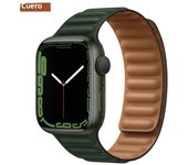 Leather Link for Apple Watch Band 45mm 41mm 40mm 44mm 49mm Original Magnetic Loop Bracelet IWatch Series 8 Ultra 3 SE 6 7 Strap