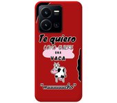 Funda Silicona Líquida Roja para Vivo Y35 / Y22s diseño Vaca Dibujos