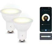 Bombillas Inteligentes Smartled GU10 Ksix 5,5W Equivalente 35W Pack 2 400 Lm App Compatible Alexa Google Home y Siri CCT