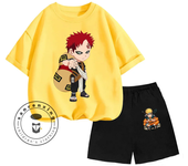 2024 Summer Most Popular Children's NARUTO Anime Character Print Design O-neck Lightweight Short Sleeve and Shorts Two-piece Set