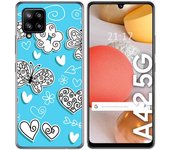 Tumundosmartphone Funda Gel Tpu para Samsung Galaxy A42 5G diseño Mariposas Dibujos