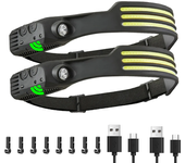 USB Rechargeable LED Induction Headlamp Headlight Built-in Battery Flashlight 5 Lighting Modes Outdoor Camping Fishing Torch