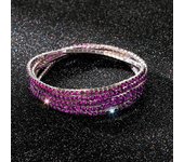 5Pcs/Lot Elastic Crystal Bracelets 2mm Charming Gold Color Crystal Rhinestones Metal Bangle Bracelet Jewelry DIY Gift