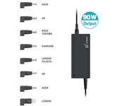 Cromad cargador universal automatico 90w - 8 puntas - voltaje 19-20v - selector de voltaje automatico - proteccion sobrecargas, cortocircuitos y sobretensión