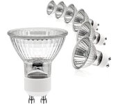 Paquete de 6 Bombas GU10, Luz Blanca Cálida, regulables, GU10 C, 120 V, 35 W, para calientadores de Cera, Rieles de Luz y Campanas extractoras.